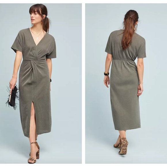 Anthropologie Dresses & Skirts - ANTHROPOLOGIE Ranna Gill Twisted Shine Dress Moss Green {L52}